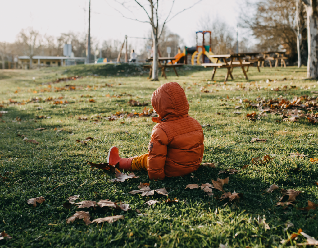 toddler tantrums sitting down outside