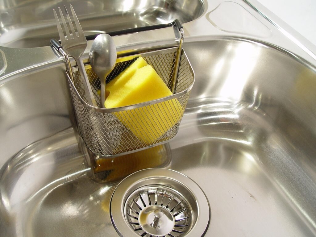 clean stainless steel sink 