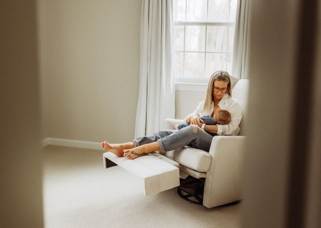 mom breastfeeding privately in separate room